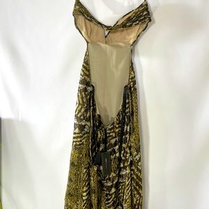 NEW BCBGMAXAZRIA GOLDEN CANARY SILK HALTER DRESS
